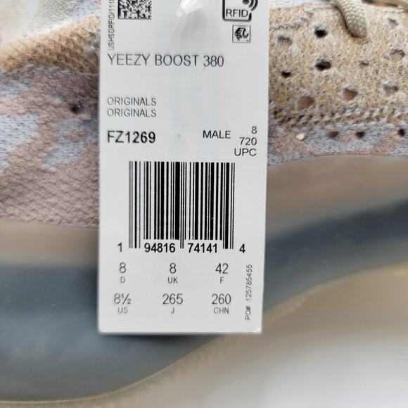 Adidas Yeezy Boost 380 Shoes Mens Size 8.5 Pepper FZ1269 Primeknit New Sneakers main image 4